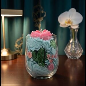Floral and Cactus Decorative  Soy Wax Candle Scent Baja Cactus Blossom